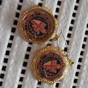 ARMY AND NAVY DANGLY EARRINGS